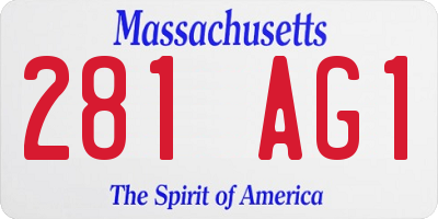 MA license plate 281AG1