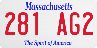 MA license plate 281AG2