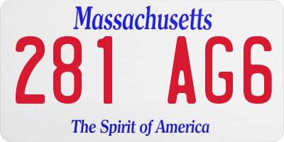 MA license plate 281AG6