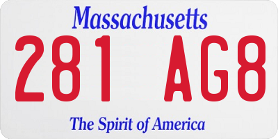 MA license plate 281AG8
