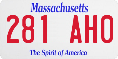 MA license plate 281AH0