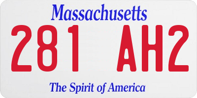 MA license plate 281AH2