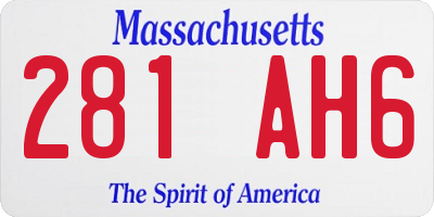MA license plate 281AH6