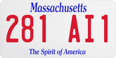 MA license plate 281AI1