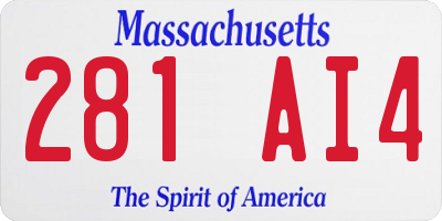 MA license plate 281AI4