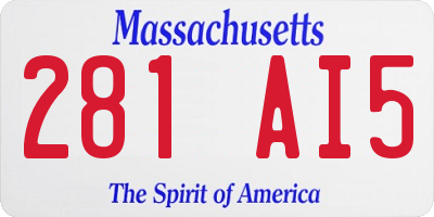MA license plate 281AI5