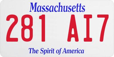 MA license plate 281AI7