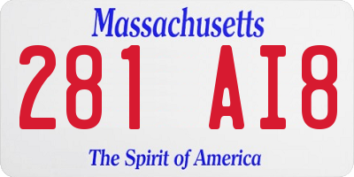 MA license plate 281AI8
