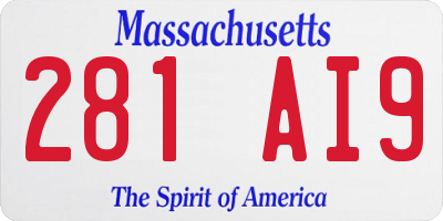 MA license plate 281AI9