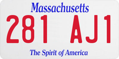 MA license plate 281AJ1