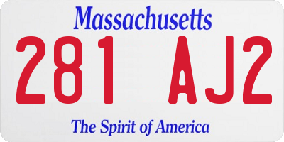 MA license plate 281AJ2