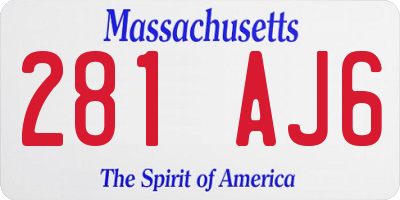 MA license plate 281AJ6