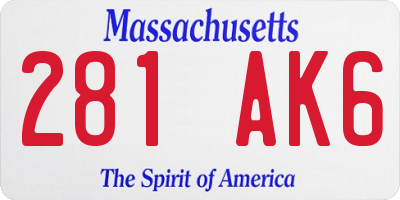 MA license plate 281AK6