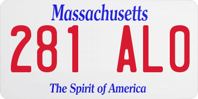 MA license plate 281AL0