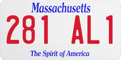 MA license plate 281AL1
