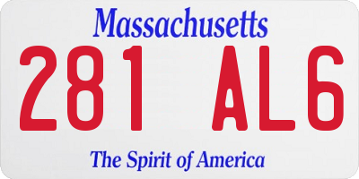 MA license plate 281AL6