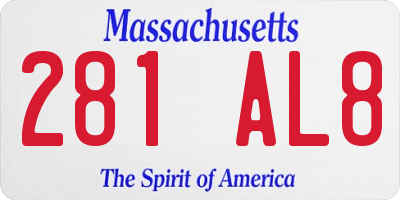 MA license plate 281AL8