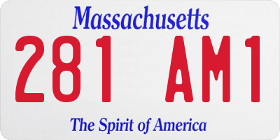 MA license plate 281AM1
