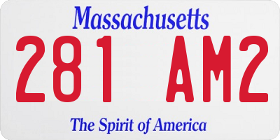 MA license plate 281AM2