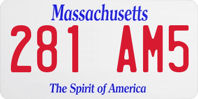 MA license plate 281AM5