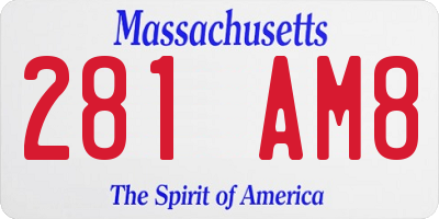 MA license plate 281AM8