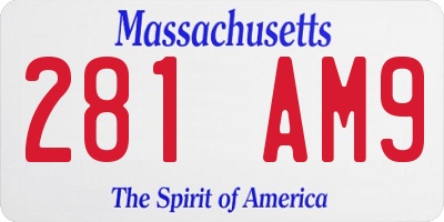 MA license plate 281AM9