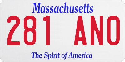 MA license plate 281AN0