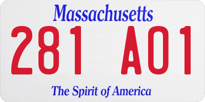 MA license plate 281AO1
