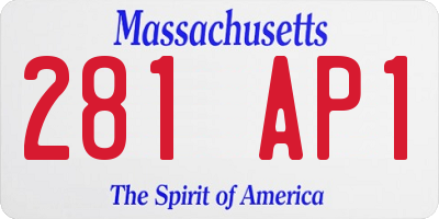 MA license plate 281AP1