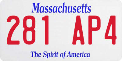 MA license plate 281AP4