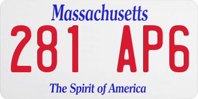 MA license plate 281AP6