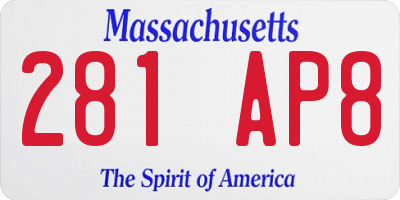 MA license plate 281AP8