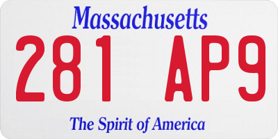 MA license plate 281AP9