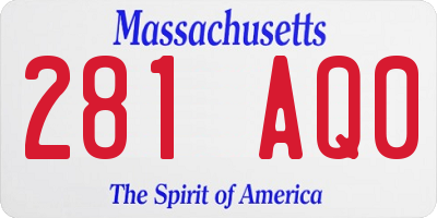 MA license plate 281AQ0
