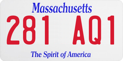 MA license plate 281AQ1
