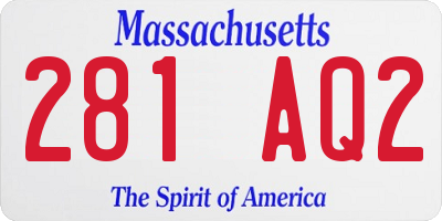 MA license plate 281AQ2