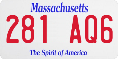 MA license plate 281AQ6