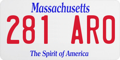 MA license plate 281AR0