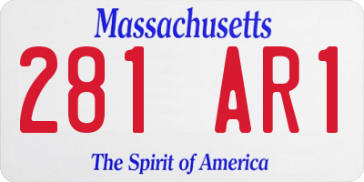 MA license plate 281AR1