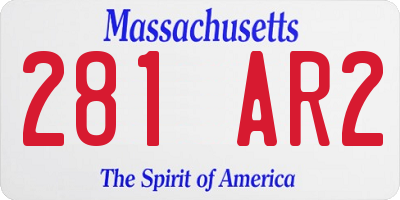 MA license plate 281AR2