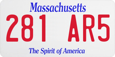 MA license plate 281AR5