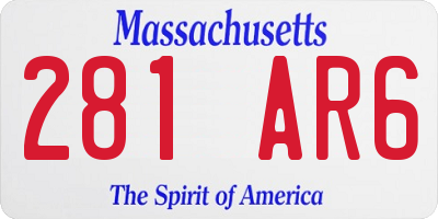 MA license plate 281AR6