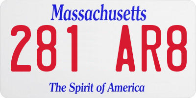 MA license plate 281AR8