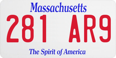 MA license plate 281AR9