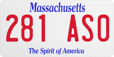 MA license plate 281AS0