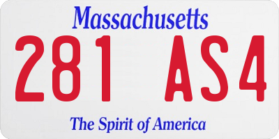 MA license plate 281AS4