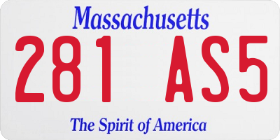 MA license plate 281AS5