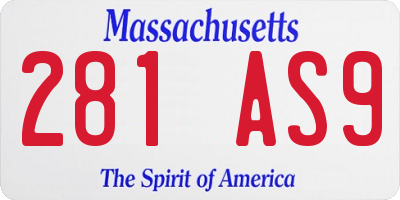 MA license plate 281AS9