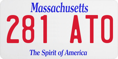 MA license plate 281AT0