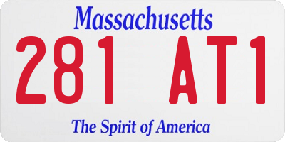 MA license plate 281AT1